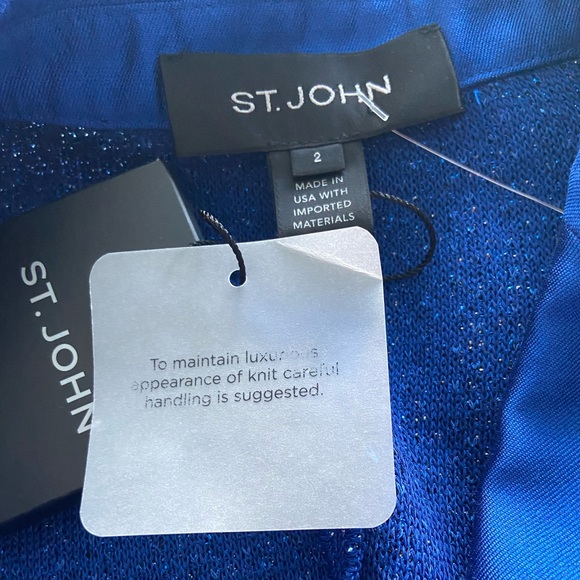 St. John Electric Blue Shimmery Blazer - Picture 7 of 10